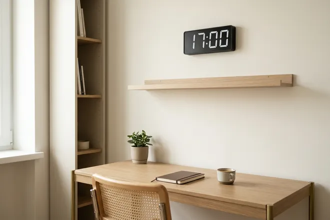 Une horloge dans un intérieur de style bureau