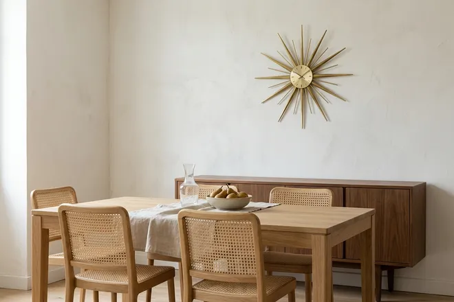Une horloge dans un intérieur de style salle à manger